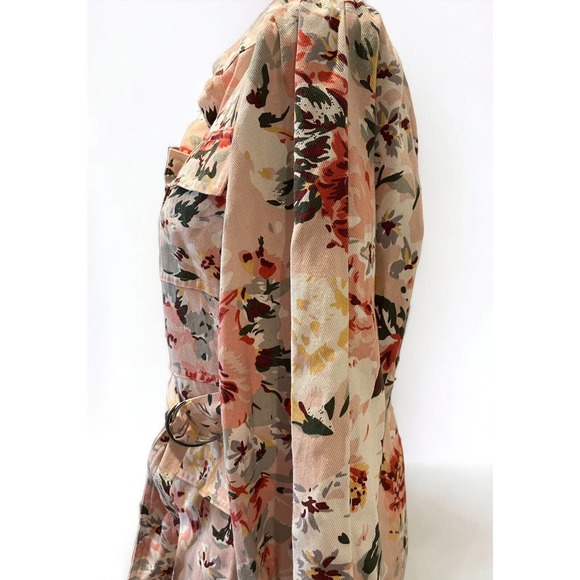 Anthropologie Mare Mare Shirt Dress Pink Floral Womens S Jacket Belt Cottagecore - Picture 4 of 14